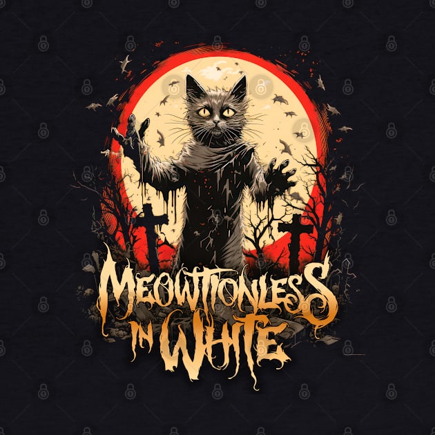 Meowtionless In White by Riot! Sticker Co.